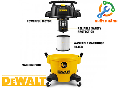Máy Hút Bụi Công Nghiệp 3 Chức Năng 23 Lít Dewalt - DXV23P (Thương Hiệu Mỹ)